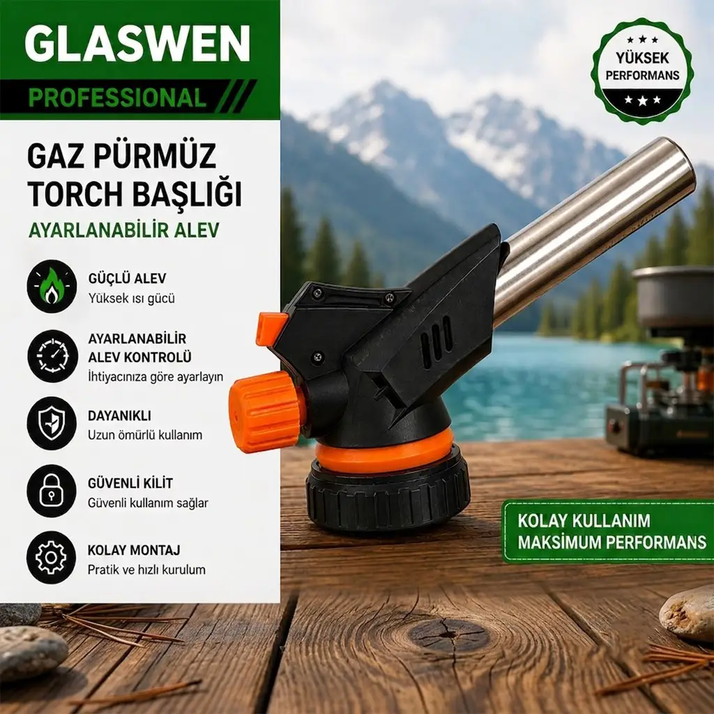 1 Adet Gaz Kartuş Başlığı Çakmaklı Pürmüz Kamp Piknik Kamp Mangal Mutfak Alev Başlatıcı Tutuşturucu 