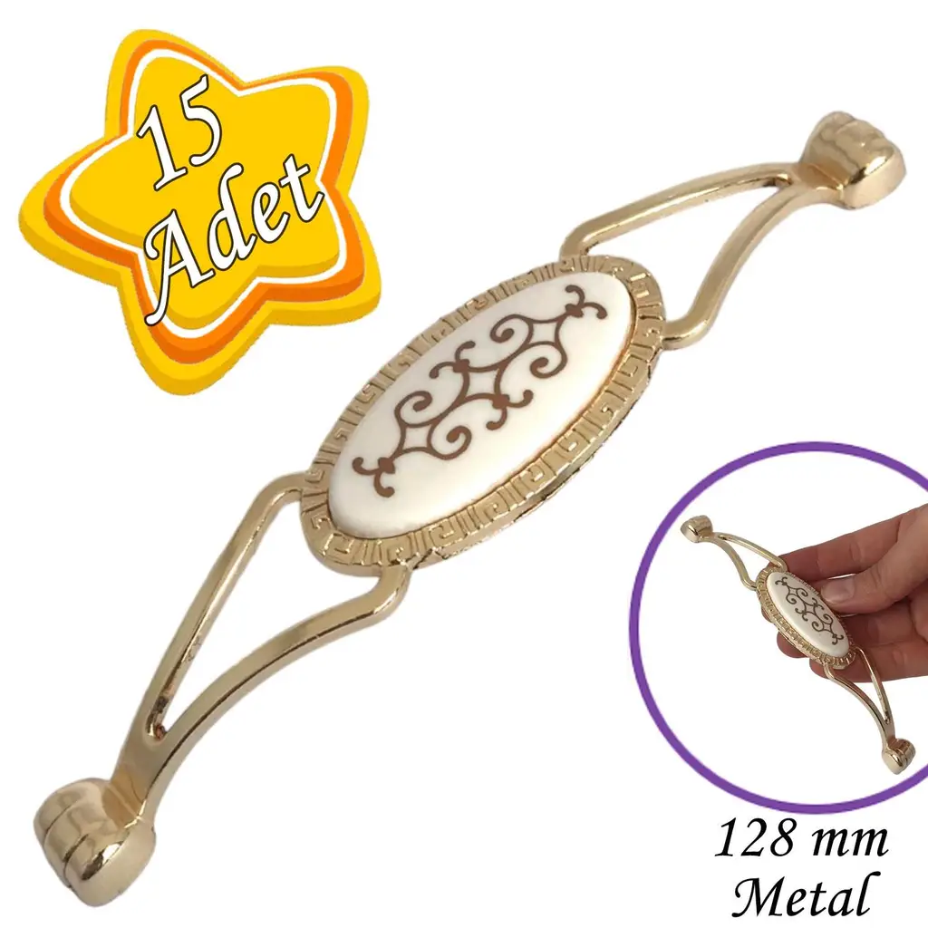 15 Adet Seç kulp Altın Gold 128 mm Kulp Mobilya Mutfak Dolabı Çekmece Dolap Kapak Kulpu Kulbu Metal Kulpları