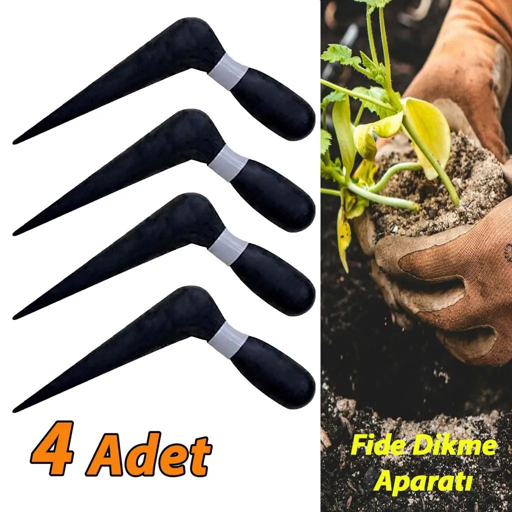 4 Adet Fide Fidan Dikme Aparatı Dökme Plastik Sivriç Toprak Delme Ekim Aleti 18 cm 