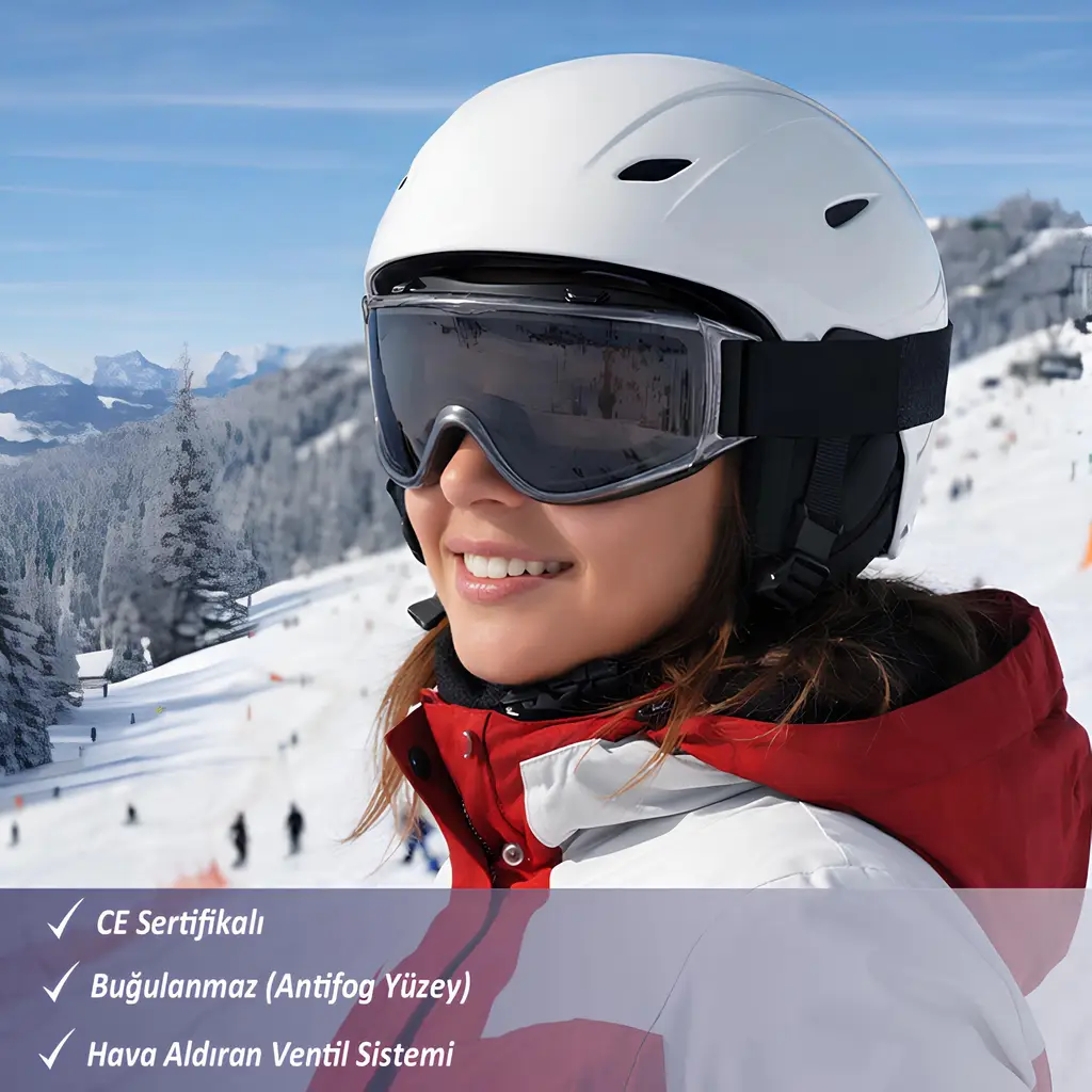 Kayak Gözlüğü Füme Ventilli Güneş Kar Koruyucu Gözlük UV Korumalı Snowboard Glasses Gözlük